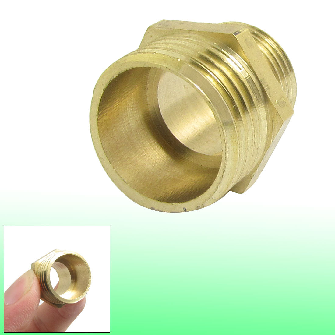 uxcell Uxcell 20 x 16mm Male Thread Reducer Brass Pipe Nipple Fitting