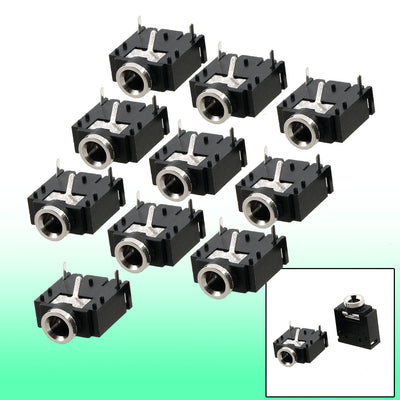 Harfington Uxcell 10 Pcs 3 Terminal PCB Mount Female 3.5mm Stereo Jack Socket Connector