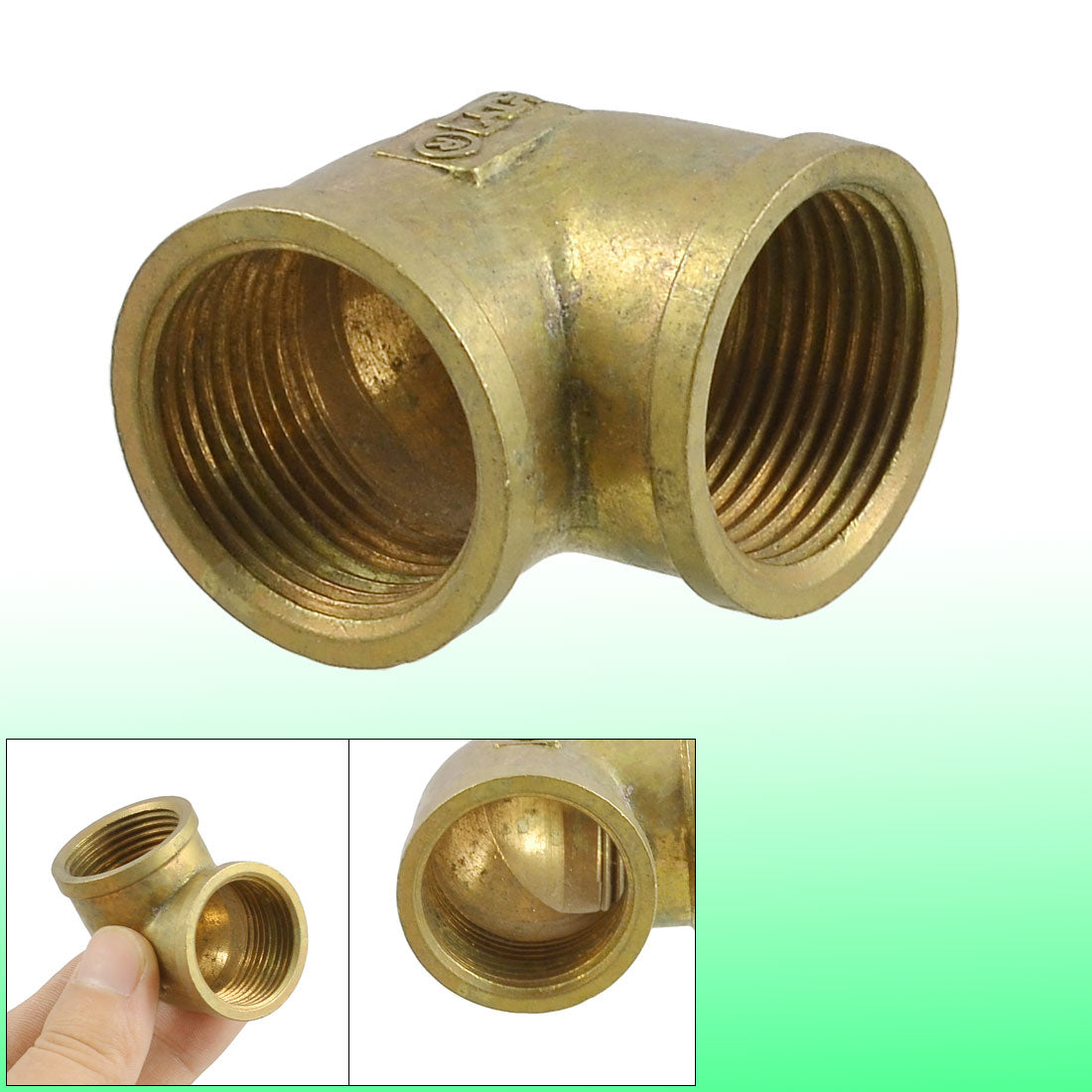uxcell Uxcell Brass 3/4" x 3/4" F/F 90 Degree Equal Female Elbow Water Pipe Coupler Connector