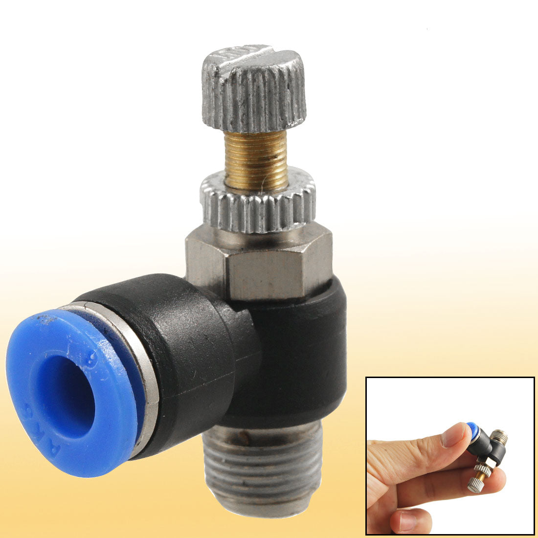 Harfington Pneumatic 6mm to 1/8" PT Male 9.5mm Thread Touch Tube Speed Control Valve