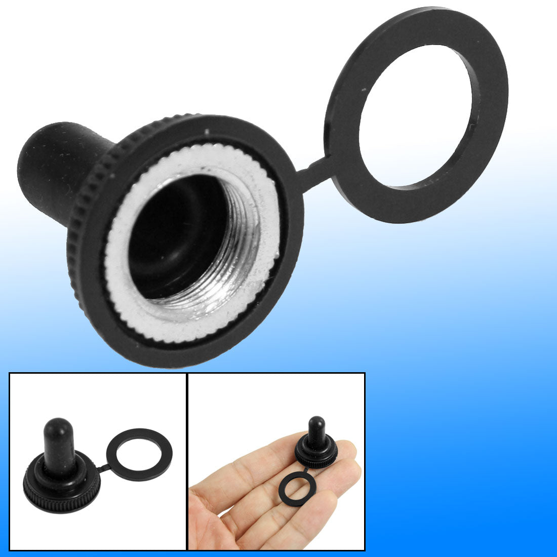uxcell Uxcell 11mm 7/16" Threaded Waterproof Toggle Switch Rubber Cover Cap Seal