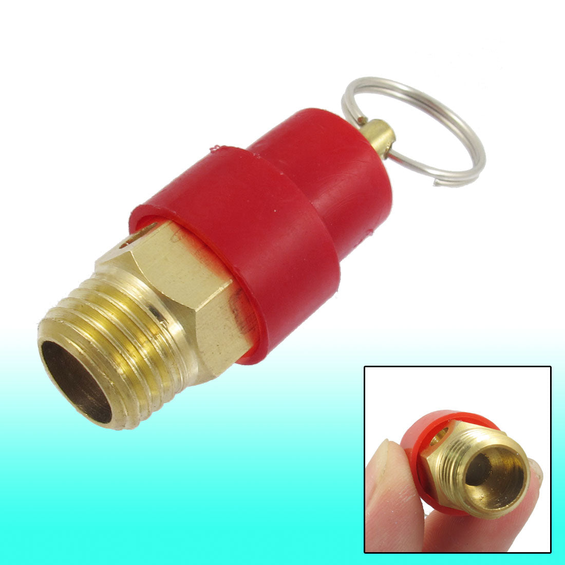 uxcell Uxcell Air Compressor 1/8 NPT Thread Red Plastic Head Safety Pressure Relief Valve