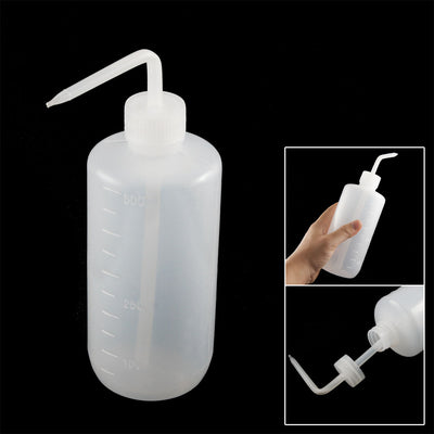Harfington Uxcell Bent Tip 500mL Capacity Shampoo Cylinder Low-density Polyethylene Squeeze Bottle