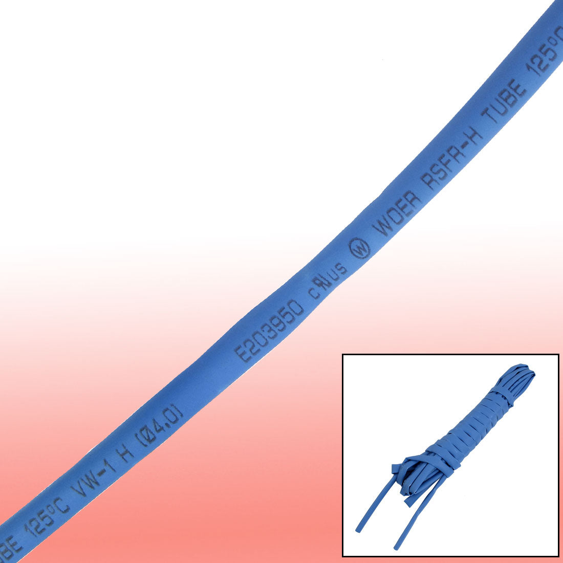 uxcell Uxcell 4M 13.1 Ft Long 4mm Dia. Blue Polyolefin Heat Shrinkable Tube