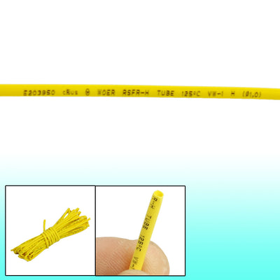 uxcell Uxcell 1.0mm Dia. Ratio 2:1 Heat Shrinking Shrinkable Tube Yellow 4M 13Ft