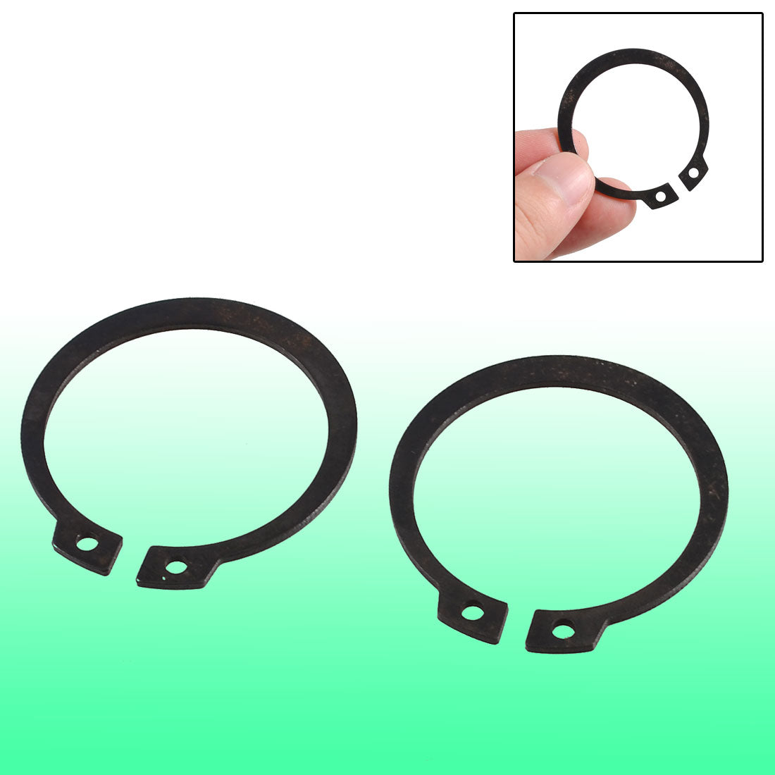 uxcell Uxcell 2 Pcs Black Metal External Circlip Snap Ring for 34mm Axle Shaft