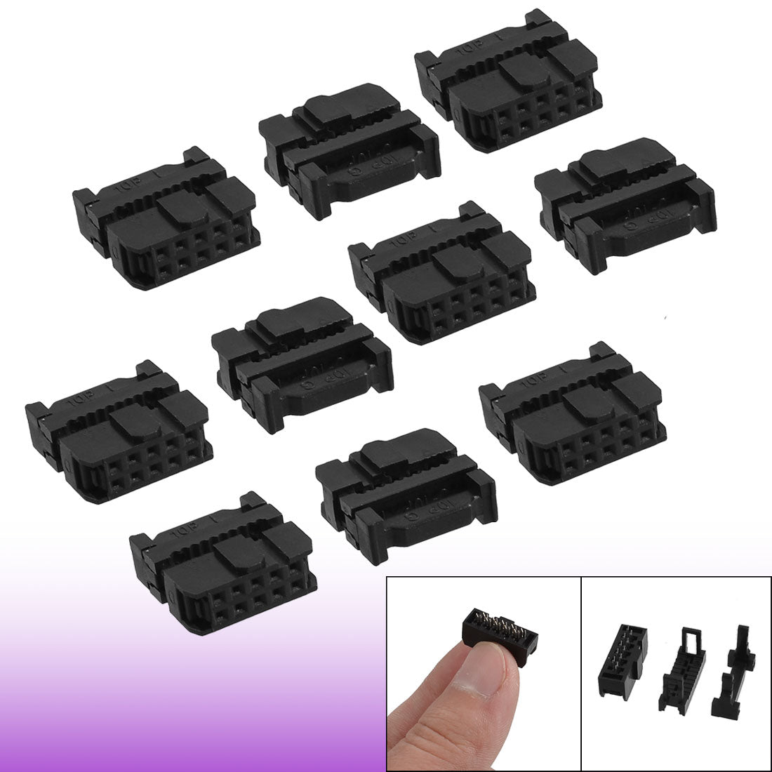 uxcell Uxcell 10 Pcs 10 Position Female IDC Socket Flat Ribbon Cable Connectors FC-10P