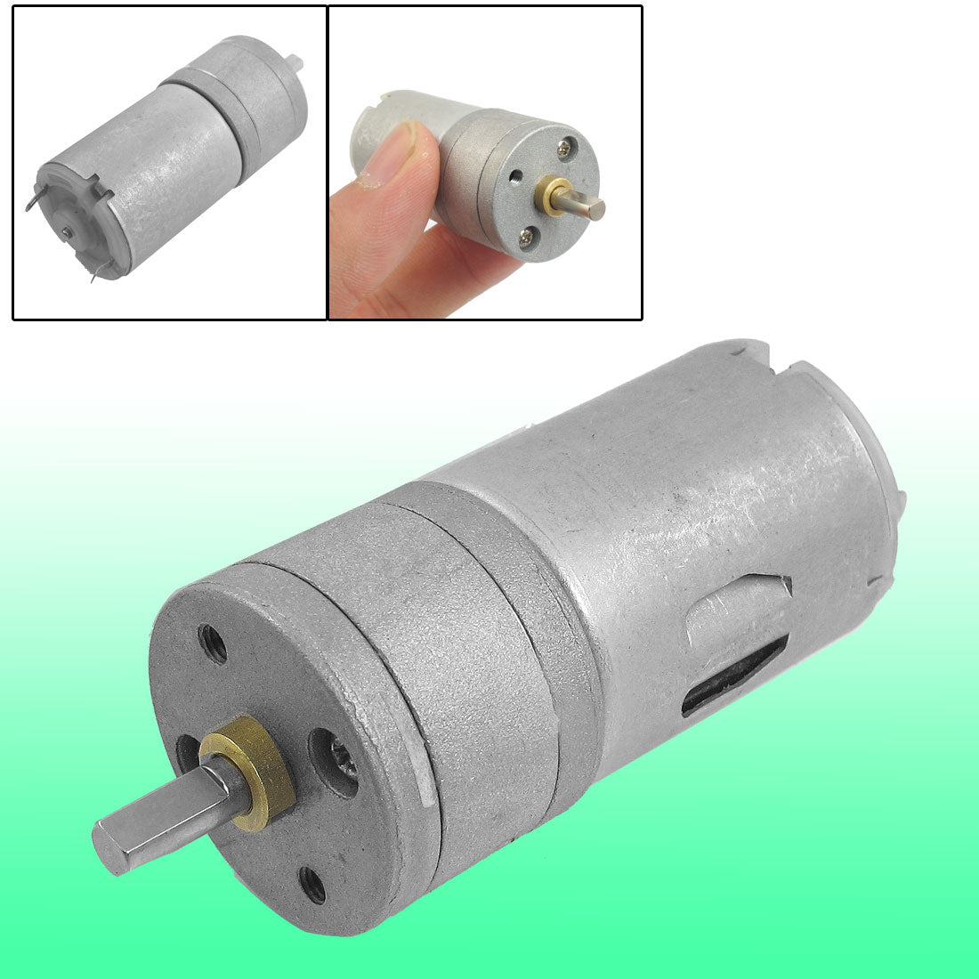 uxcell Uxcell DC 6V 600RPM 1A 25GA 2 Terminals Electric Geared Motor Silver Tone