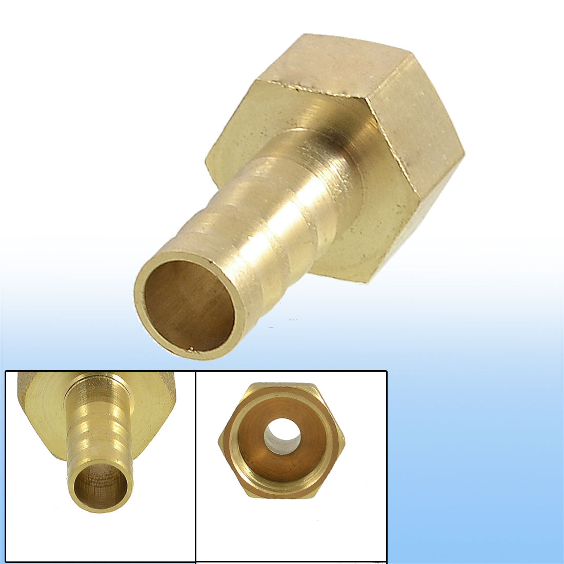 uxcell Uxcell Pneumatic Fitting 1/4BSPT Female Thread Hose Dia Brass Tubing Connector Adapter