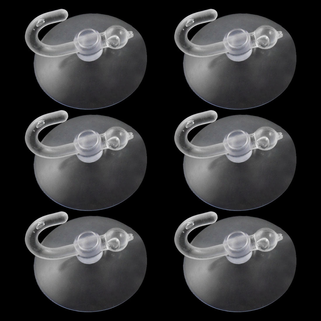 uxcell Uxcell 6 Pcs 30mm Home Bathoom PVC Clear Blue Plastic Suction Cup Hook