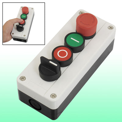 Harfington Uxcell Emergency Stop Momentary 2 NO 2-Position Selector Red Green Push Button Switch