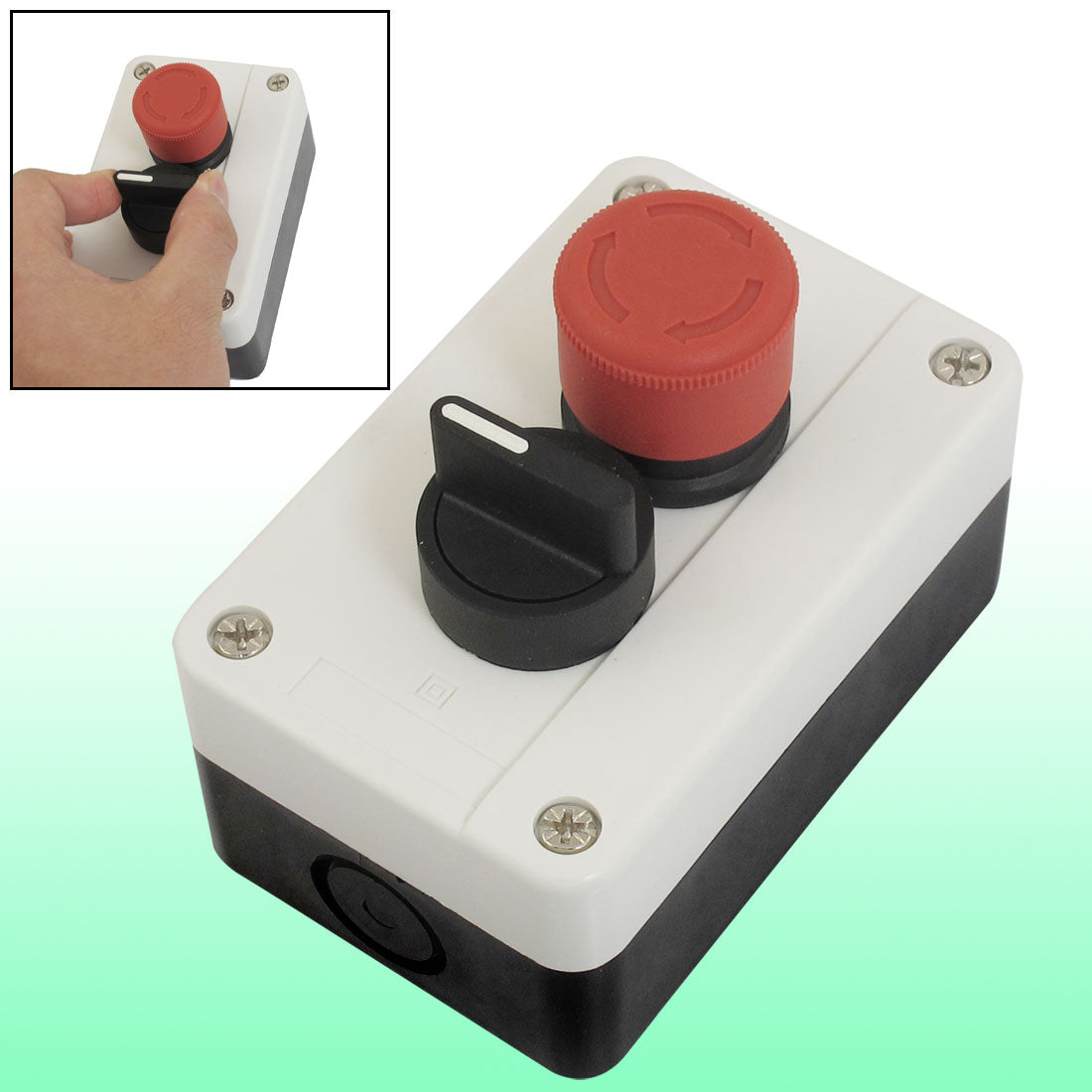 uxcell Uxcell NC Emergency Stop Momentary 2 NO 3 Postion Selector Push Button Switch Station