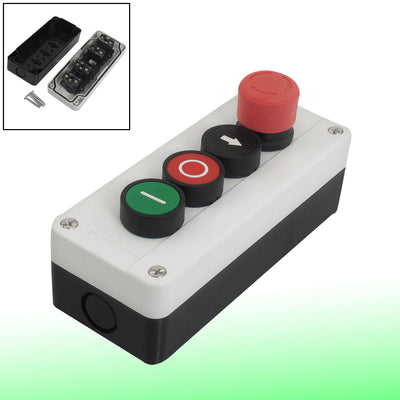 Harfington Uxcell Emergency Stop Momentary NC Red NO Green Black Push Button Switch Station