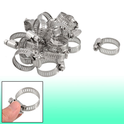 Harfington Adjustable Stainless Steel Band 16mm-25mm Metal Worm Gear Hose Clamps 20 Pcs