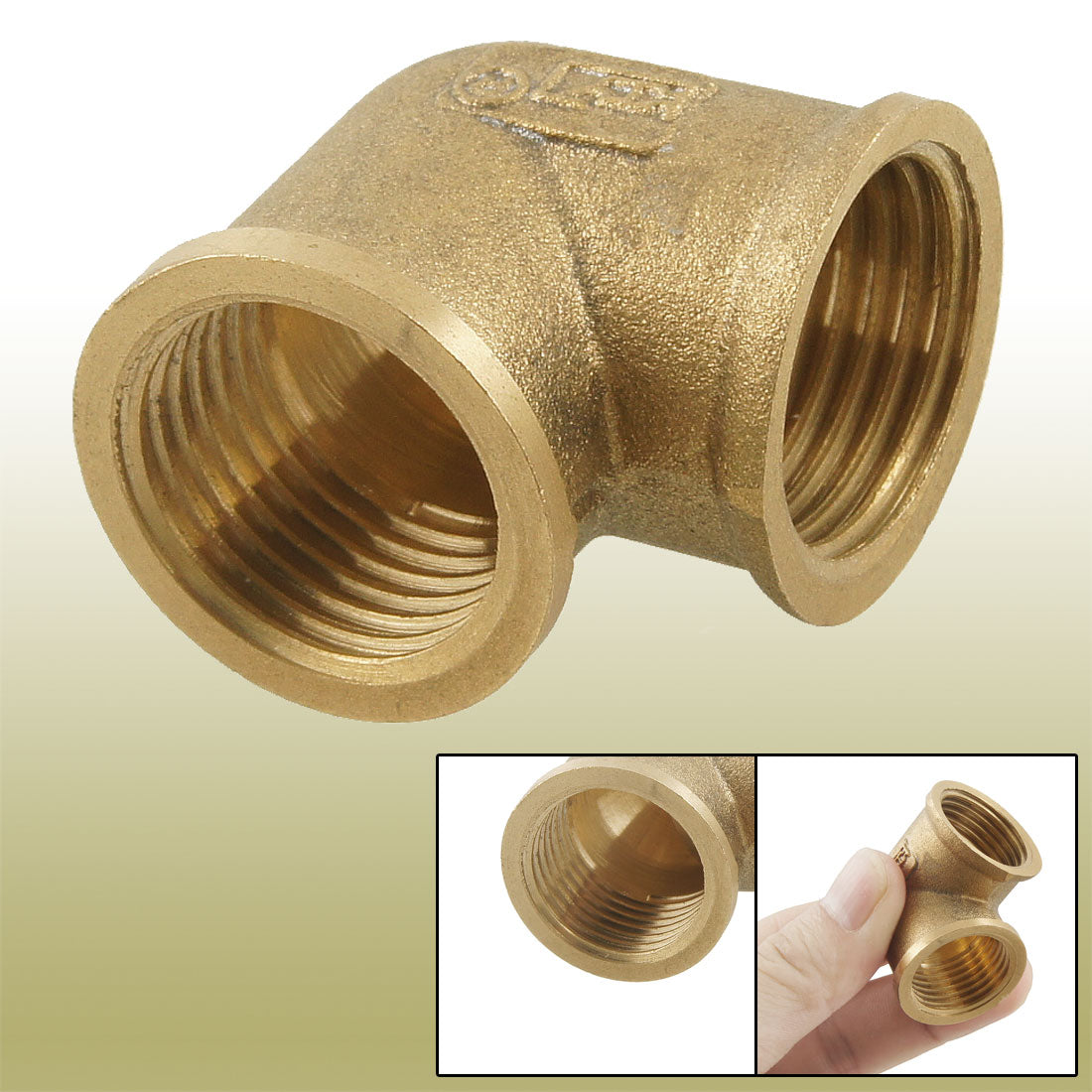 uxcell Uxcell G1/2 Female Threaded 90 Degree Elbow Fitting Union Adapter Brass Tone