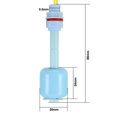 Harfington Uxcell Fish Tank Liquid Water Level Sensor Plastic PP Vertical Float Switch Blue