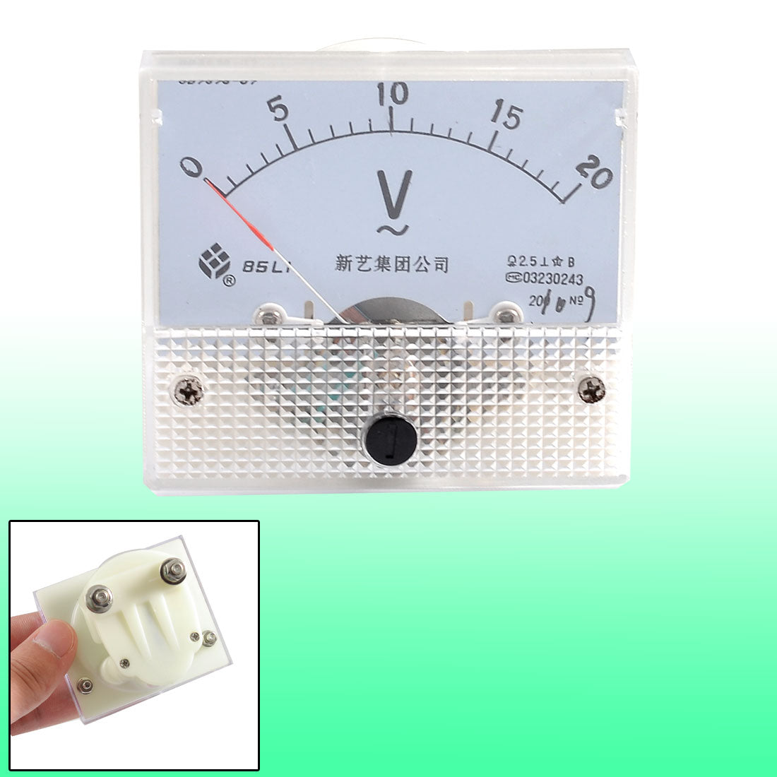 uxcell Uxcell Beige Screw Mounting Head Voltage Test AC 20V Analog Volt Meter Panel