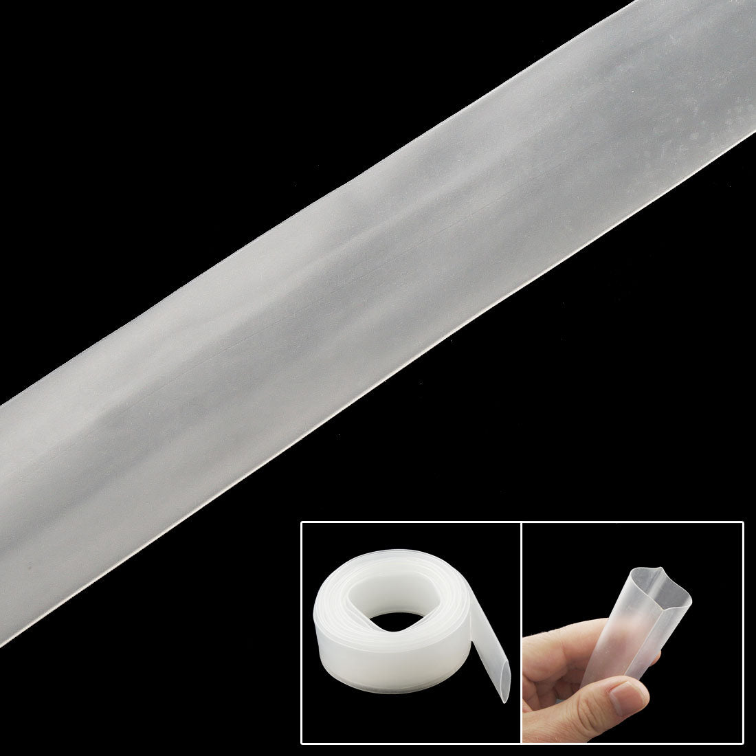 uxcell Uxcell Ratio 2:1 22mm Clear White Polyolefin Heat Shrinkable Tube 8M 26.2Ft