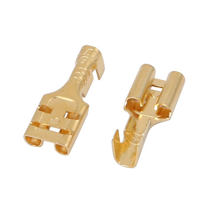 Harfington Uxcell 20 Pcs Brass Female Spade Cable Terminals for 6.3mm Connectors
