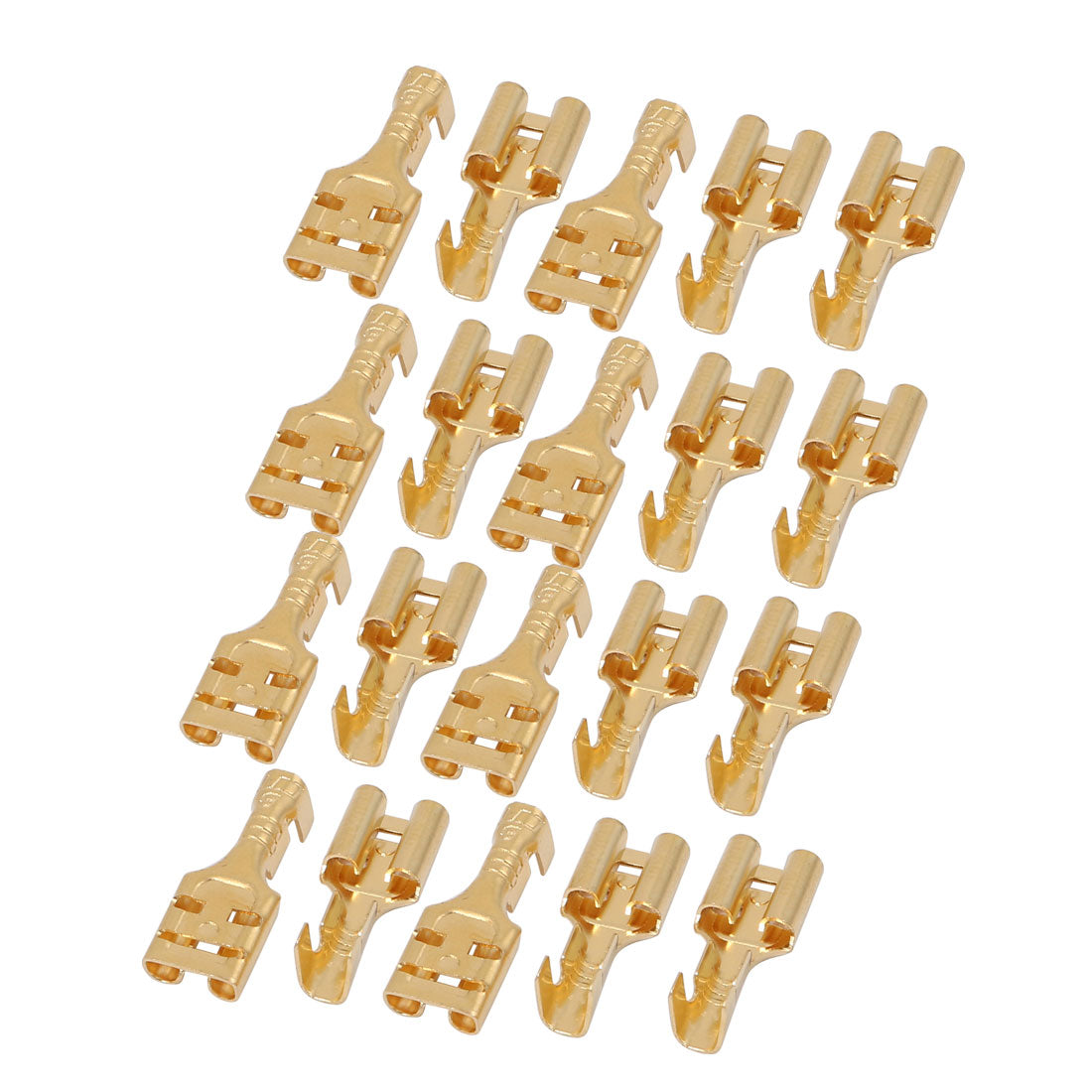 uxcell Uxcell 20 Pcs Brass Female Spade Cable Terminals for 6.3mm Connectors
