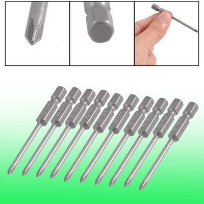 uxcell Uxcell 10 Pcs 1/4" Hex 65mm Length 3mm Phillips PH0 Magnetic Screwdriver Bits