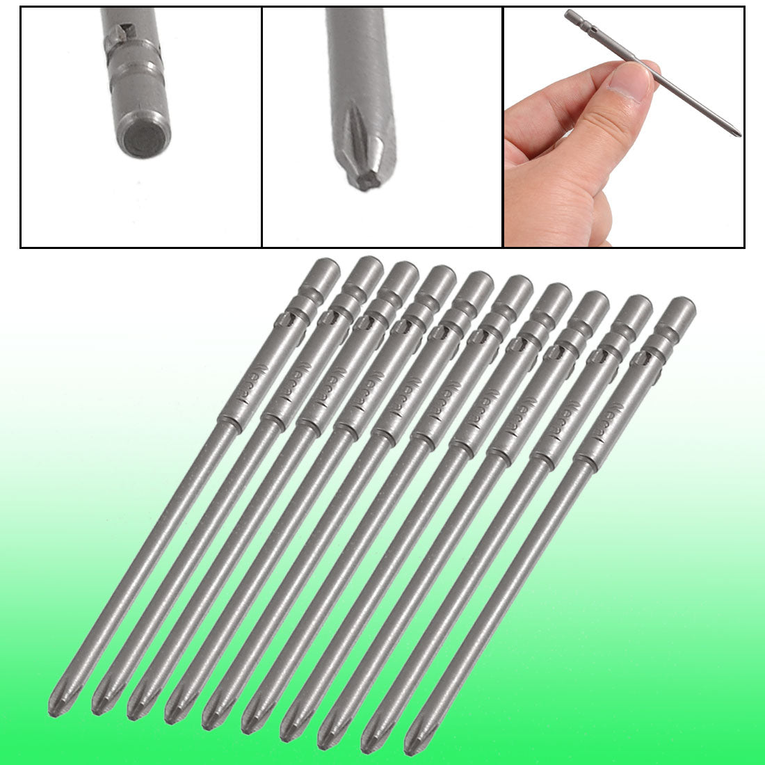uxcell Uxcell 10 Pcs 4mm Shank 80mm Length 3mm Phillips PH1 Magnetic Screwdriver Bits