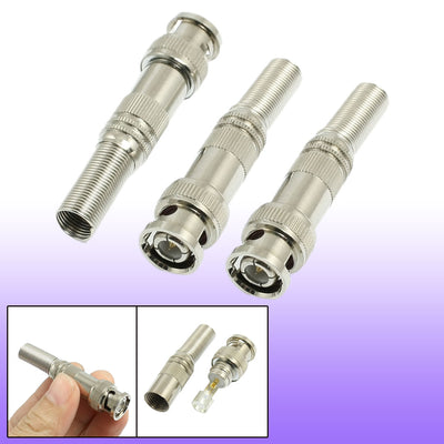 Harfington Uxcell 3 Pcs Solder Coaxial BNC Male Connector for CCTV Security Camera