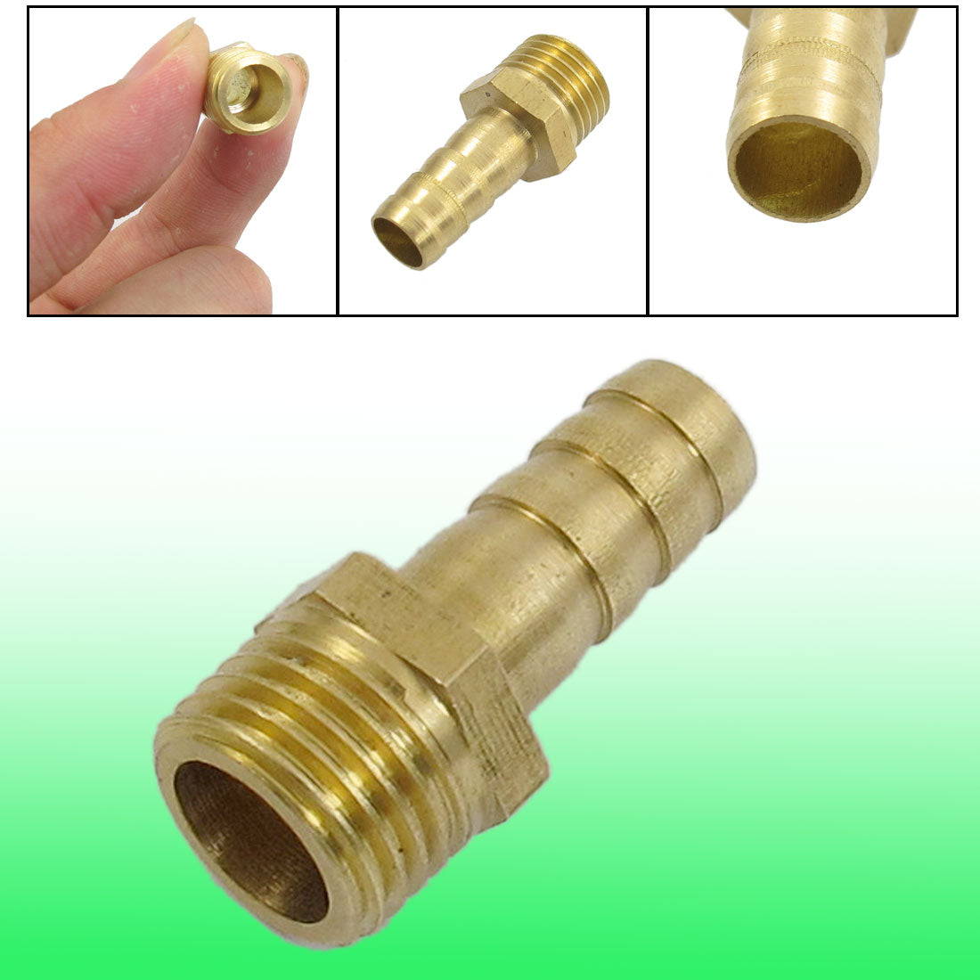 uxcell Uxcell 8mm x 13mm Fuel Gas Hose Barb Male Thread Straight Coupling Fitting