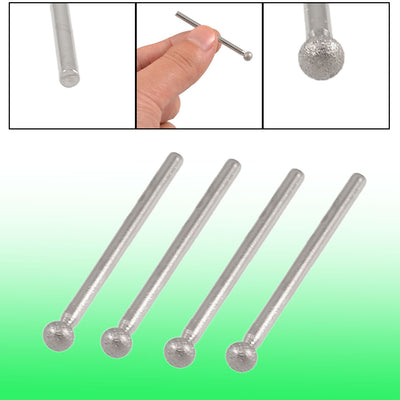 uxcell Uxcell 4 Pcs 5mm Ball Nose 3mm Shank Diamond Mounted Point Grinding Bits