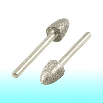 uxcell Uxcell 2 x 8mm Tapered Nose 3mm Shank Diamond Mounted Point Grinding Bits