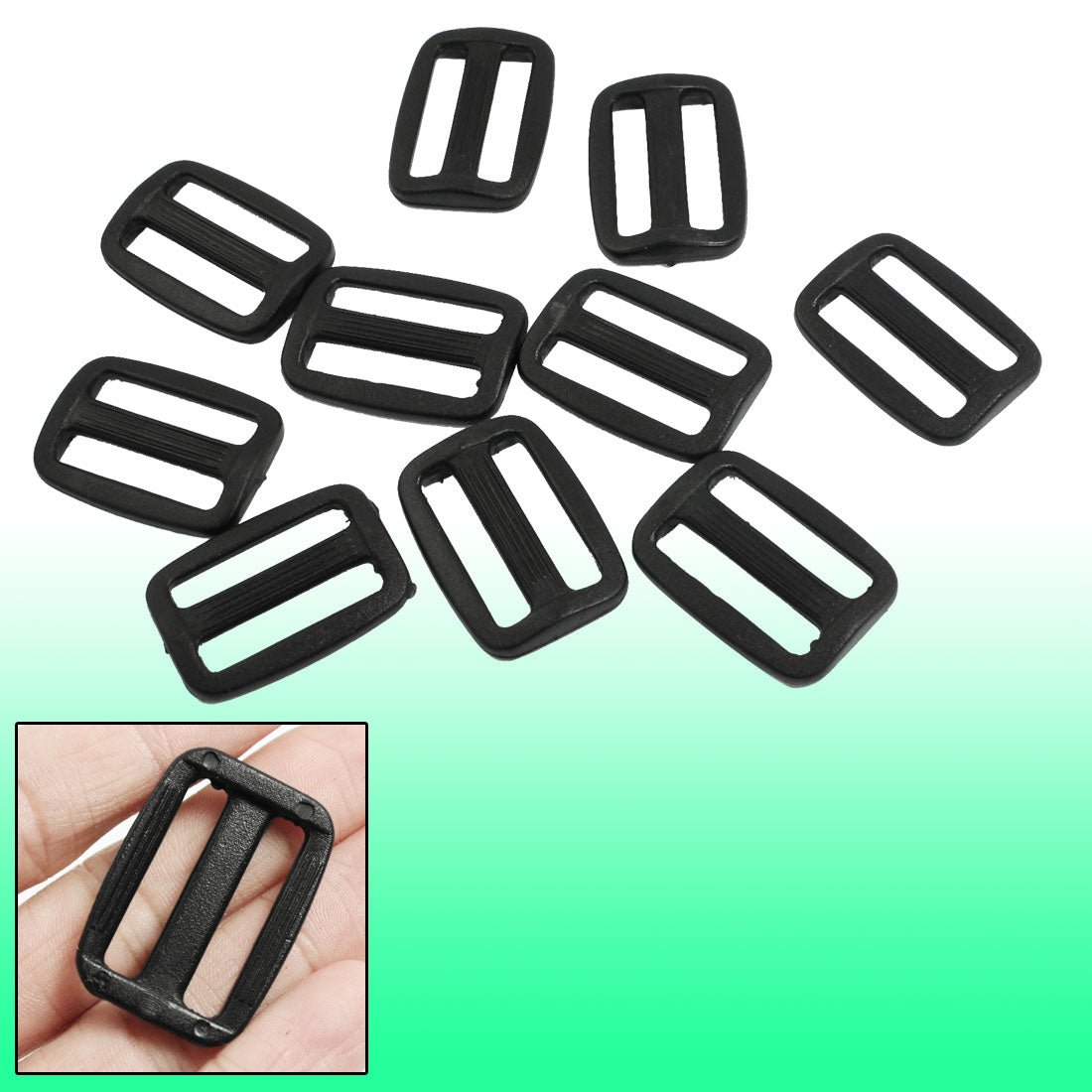 uxcell Uxcell Luggage Bag Replacement Plastic 1" Side Rectangle Buckle 10 Pcs
