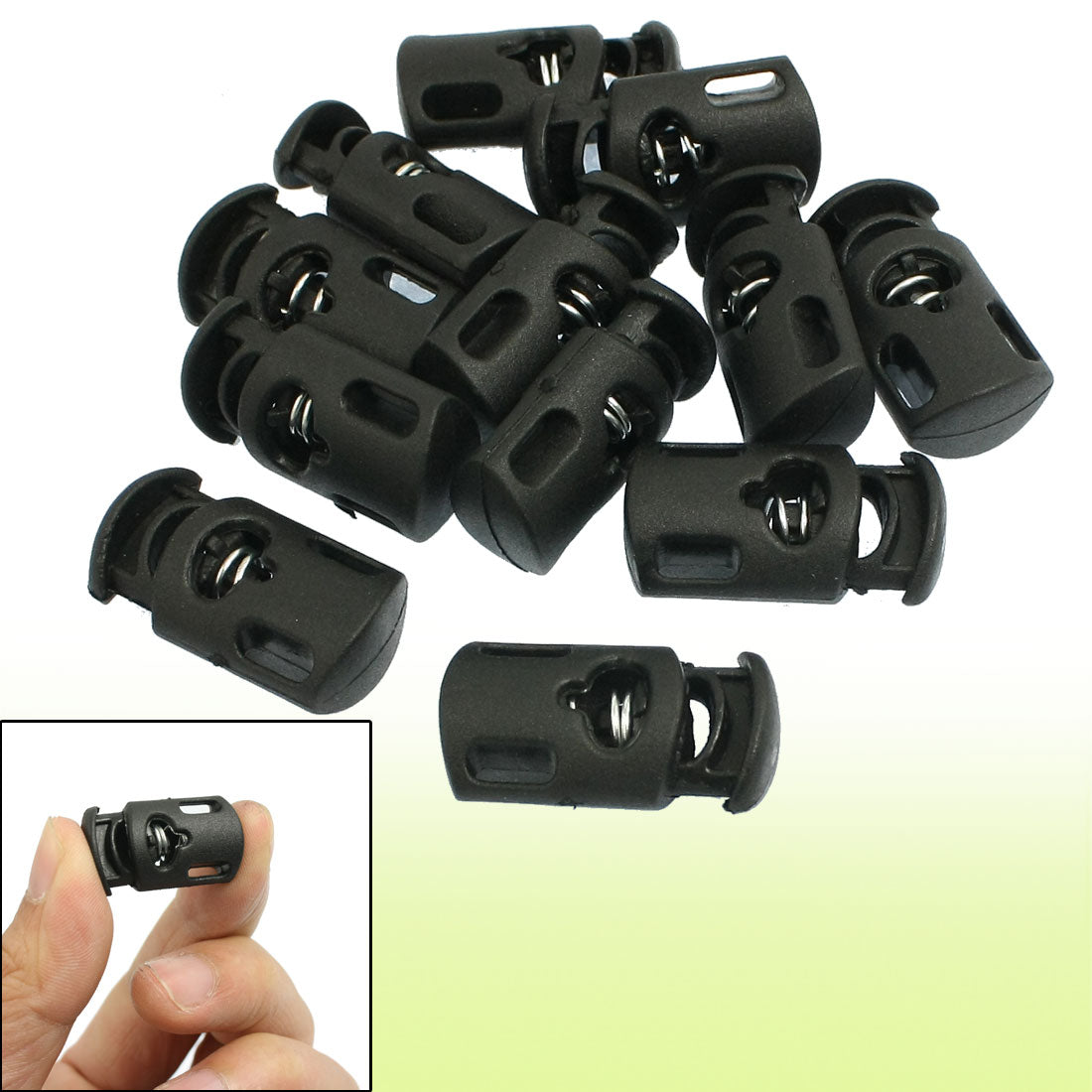 uxcell Uxcell 12 Pcs Cylinder Plastic Stoppers 3 Holes Cord Locks for Lanyard