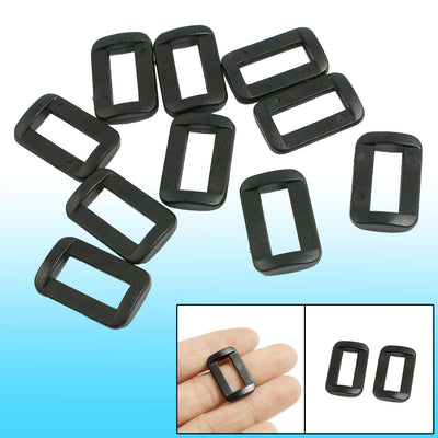 Harfington Uxcell 10 Pcs Black Hard Plastic 5/8" Strapping Slide Rectangle Buckle