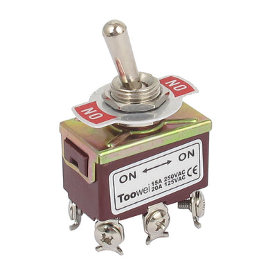 Harfington Uxcell AC 250V/15A 125V/20A 6 Screw Terminals On-On 2 Position DPDT Toggle Switch