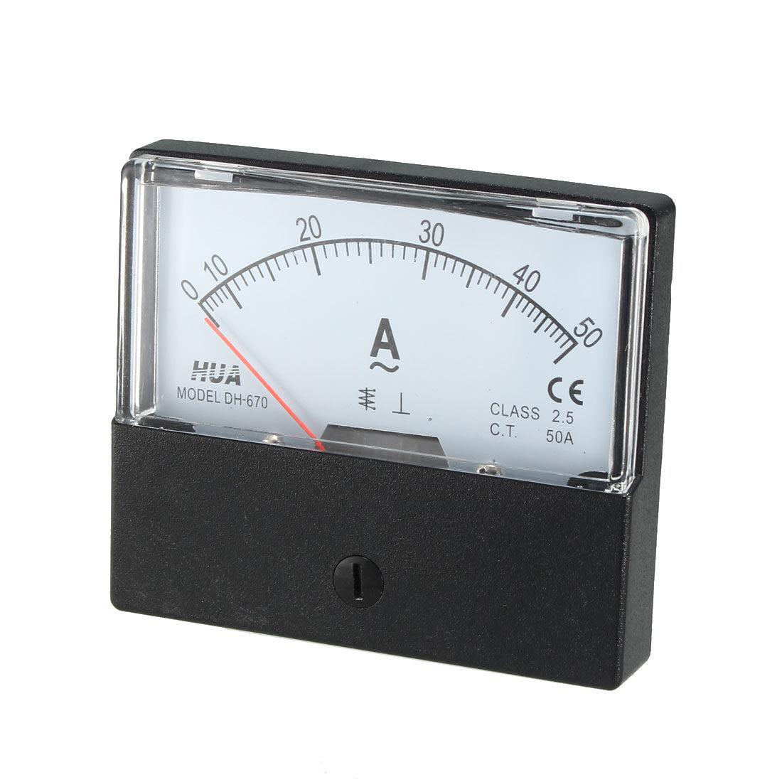 Harfington Class 2.5 Accuracy AC 0-50A Rectangle Analog Panel Meter Ammeter White