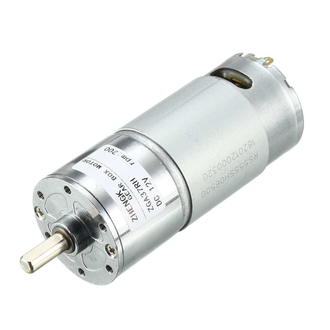 uxcell Uxcell DC 12V 200RPM Output Speed Terminals 6mm D-typeShaft Electric Power Geared Motor