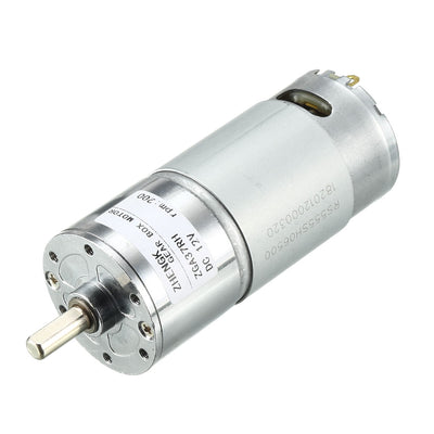 Harfington Uxcell DC 12V 200RPM Output Speed Terminals 6mm D-typeShaft Electric Power Geared Motor