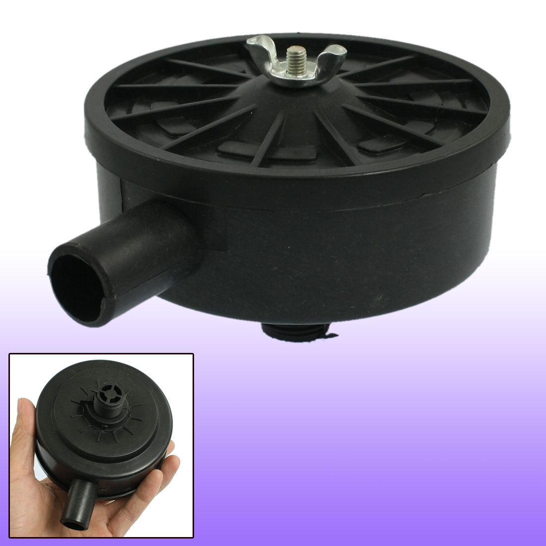 uxcell Uxcell 1/2" PT Male Thread Black Plastic 10cm Dia Filter Silencer for Air Compressor