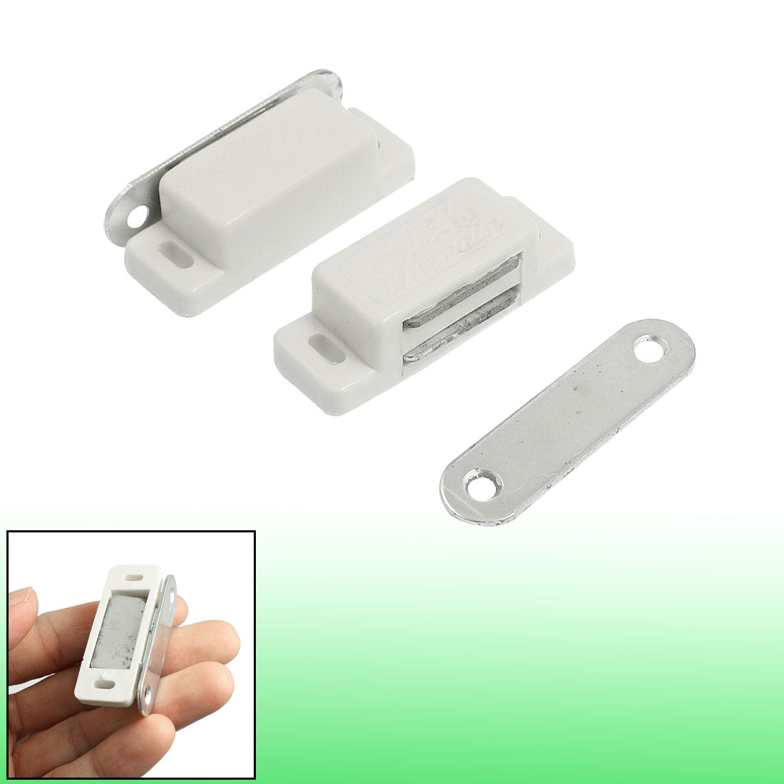 uxcell Uxcell Pair Cupboard Cabinet Doors Plastic Magnetic Catch Latch White 1.8"
