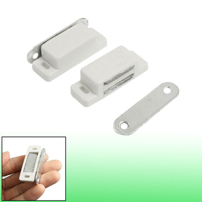 Harfington Uxcell Pair Cupboard Cabinet Doors Plastic Magnetic Catch Latch White 1.8"