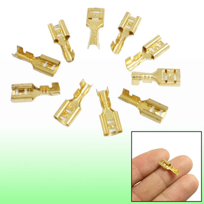 Harfington Uxcell Boat Speaker 6.5mm Female Spade Terminal Wire Connector 10 Pcs