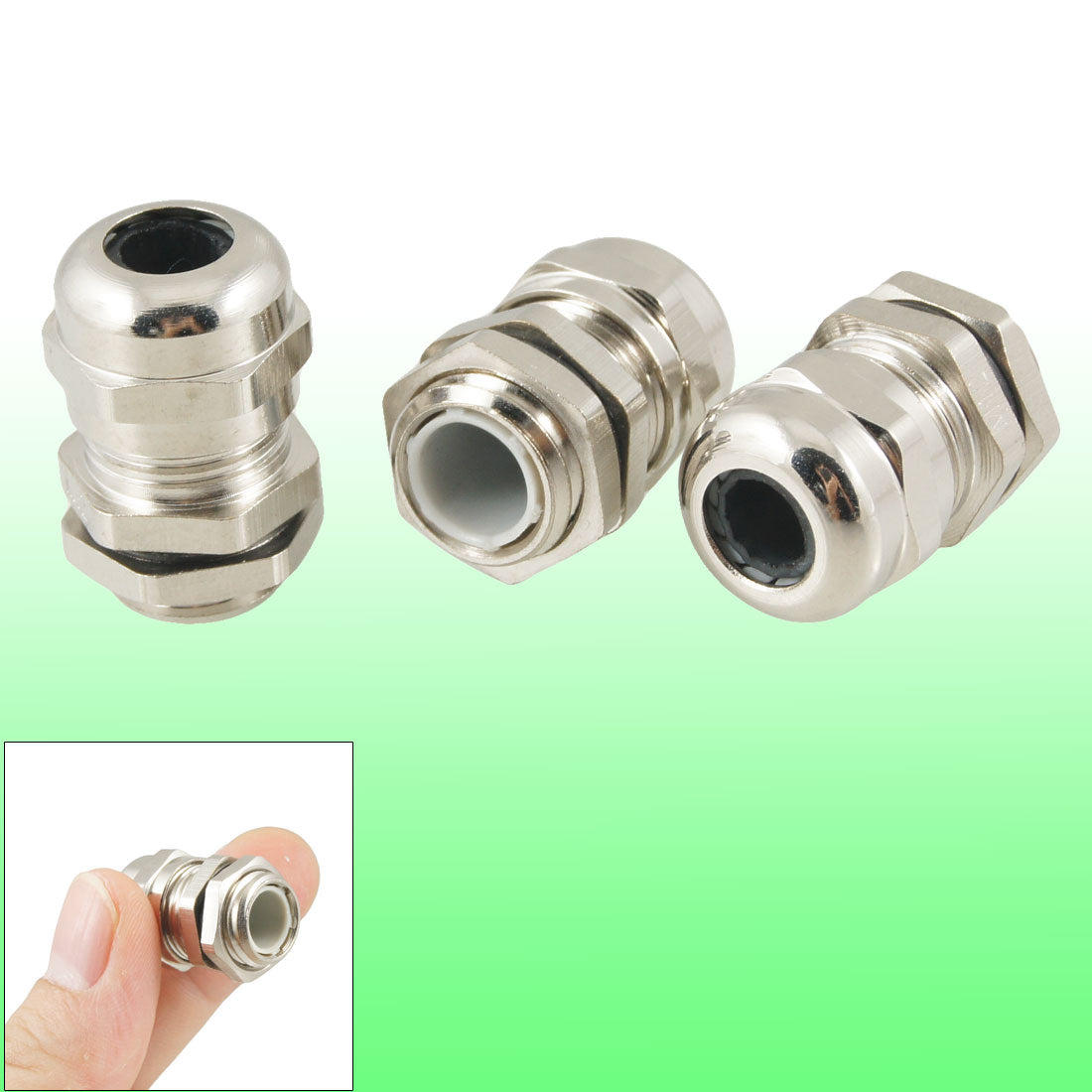 uxcell Uxcell Stainless Steel M12 3.0-6.5mmm Waterproof Connector Cable Gland 3 Pcs