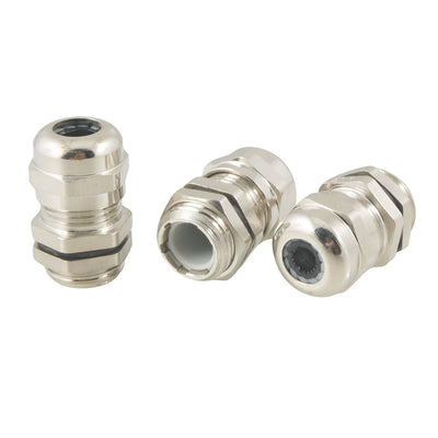 Harfington Uxcell 3 Pcs PG7 3.0-6.5mm Nickel-plated Brass Waterproof Connector Cable Gland