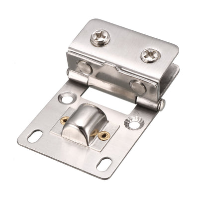 Harfington Uxcell 2 Pcs Cabinet Glass Door Wall Mounted Metal Hinge Silver Tone