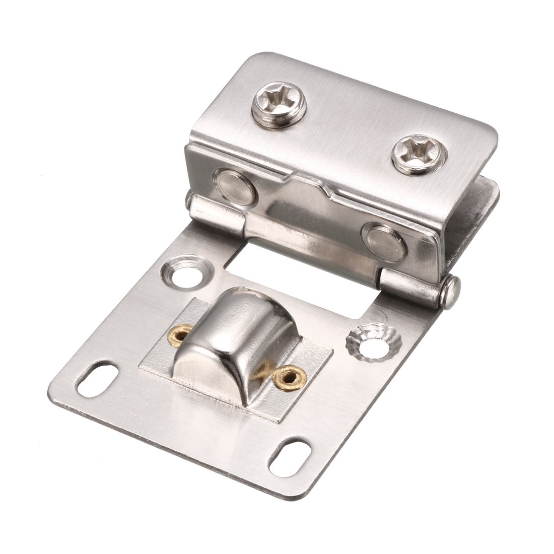 uxcell Uxcell 2 Pcs Cabinet Glass Door Wall Mounted Metal Hinge Silver Tone