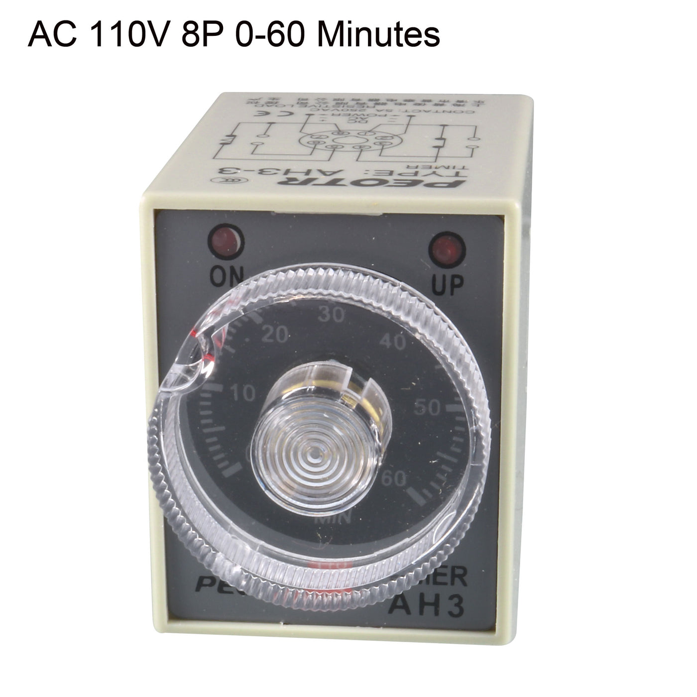 uxcell Uxcell AC 110V 8P 0-60 Minutes Range Adjustable Delay Timer Time Relay AH3-3 + Base