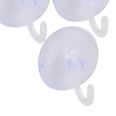Harfington Uxcell Kitchen Clear Blue Plastic Round Suction Cup Hook Wall Hangers 3 Pcs
