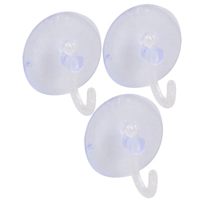Harfington Uxcell Kitchen Clear Blue Plastic Round Suction Cup Hook Wall Hangers 3 Pcs