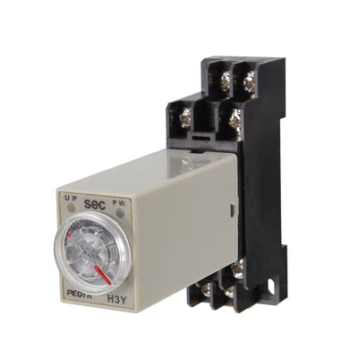 Harfington Uxcell H3Y-2 24VDC DPDT 60 Seconds 8P Terminals Delay Timer Time Relay w Base