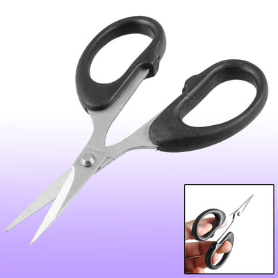 uxcell Uxcell 12CM Long  Office Black Plastic Handle Stainless Steel Blade Scissors